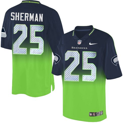 Youth Limited Richard Sherman Nike Jersey Navy/Green - #25 Fadeaway NFL Seattle Seahawks